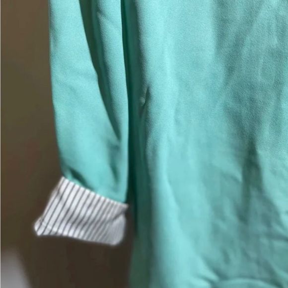 Rue 21 Teal Lightweight Jacket Size Medium EPC 3/4 Sleeves Cuffs #blazer - Picture 3 of 3